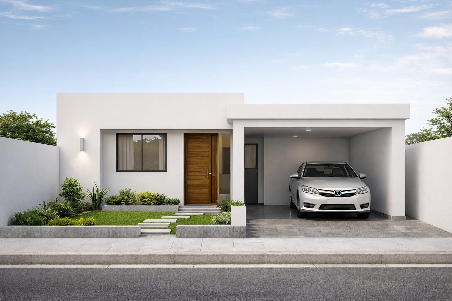Residencia Bravo, casa de una planta en construcción